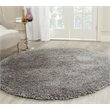 Safavieh Popcorn Shag 6' Round Hand Tufted Rug in Silver
