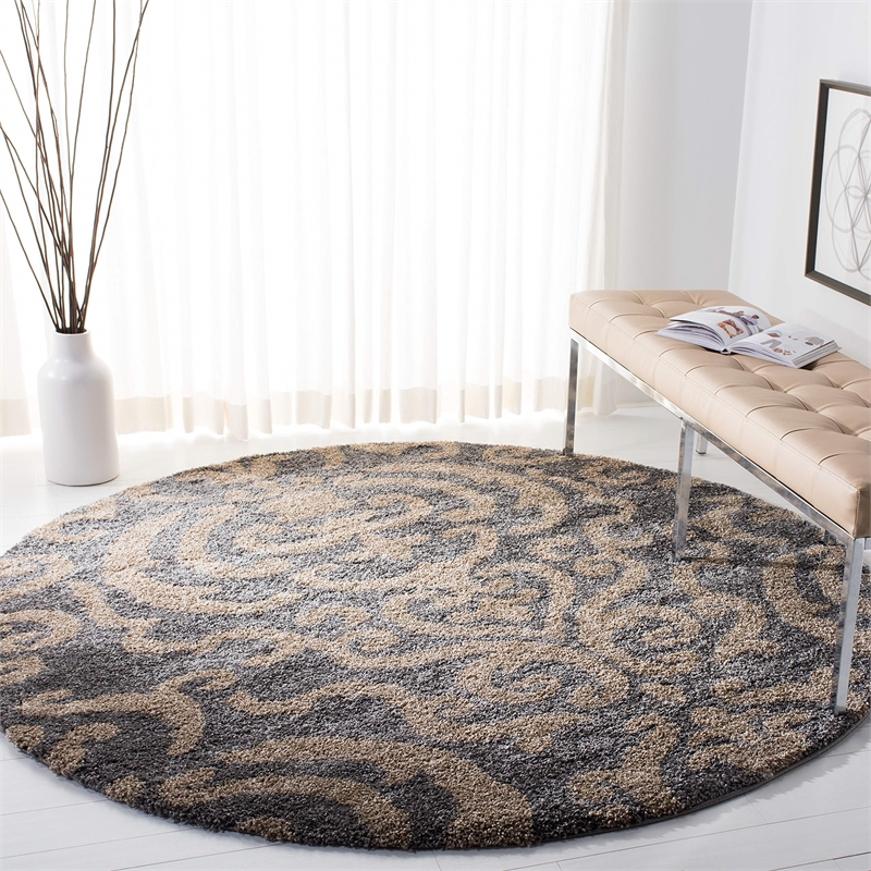 Safavieh Florida Shag 5' Round Power Loomed Rug