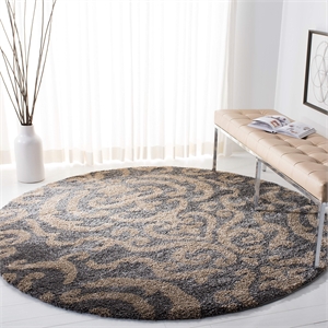 Safavieh Florida Shag 5' Round Power Loomed Rug