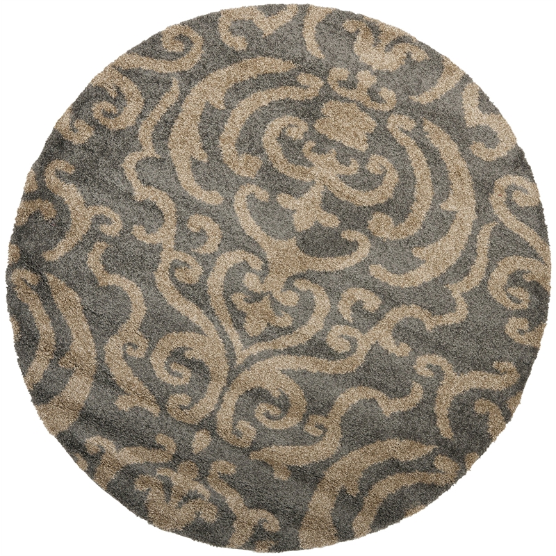 Safavieh Florida Shag 5' Round Power Loomed Rug