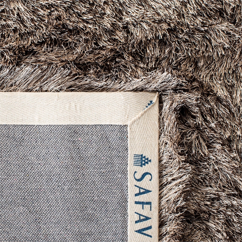 Safavieh Paris Shag 5' X 8' Hand Tufted Polyester Rug in Sable