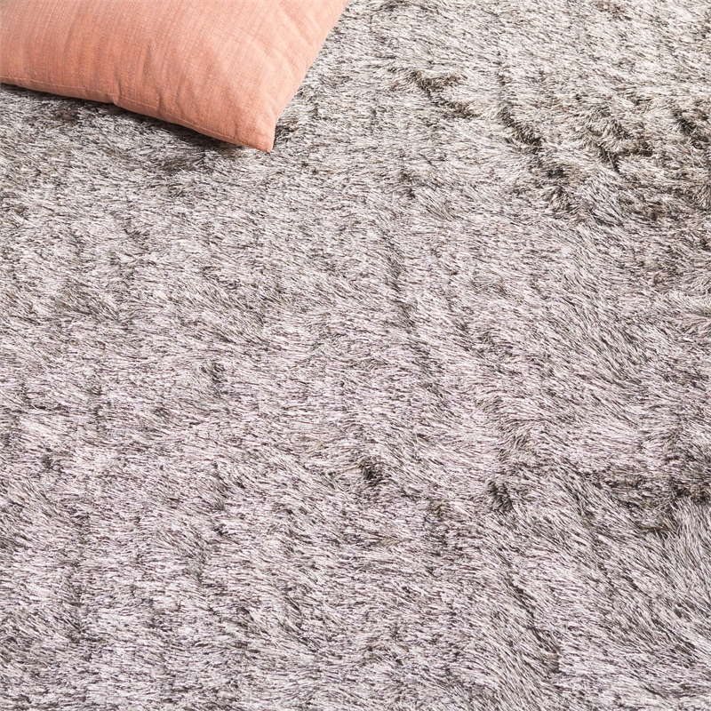 Safavieh Paris Shag 9' Square Hand Tufted Polyester Rug in Sable