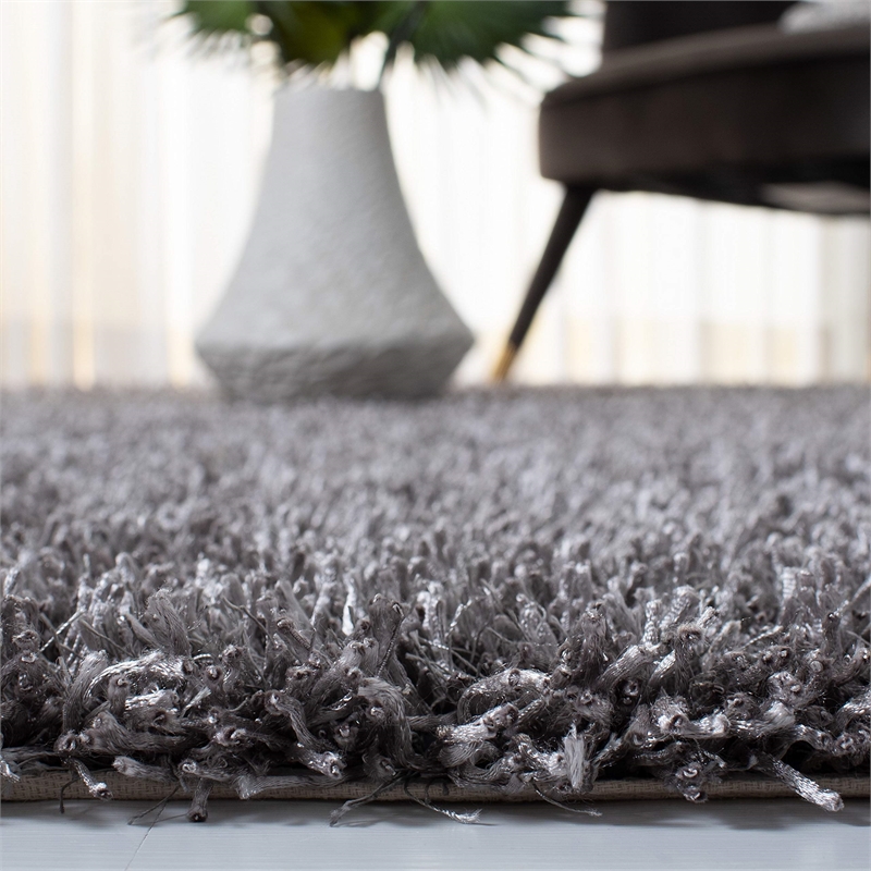 Safavieh Paris Shag 2' X 3' Hand Tufted Polyester Rug in Gray and Gray