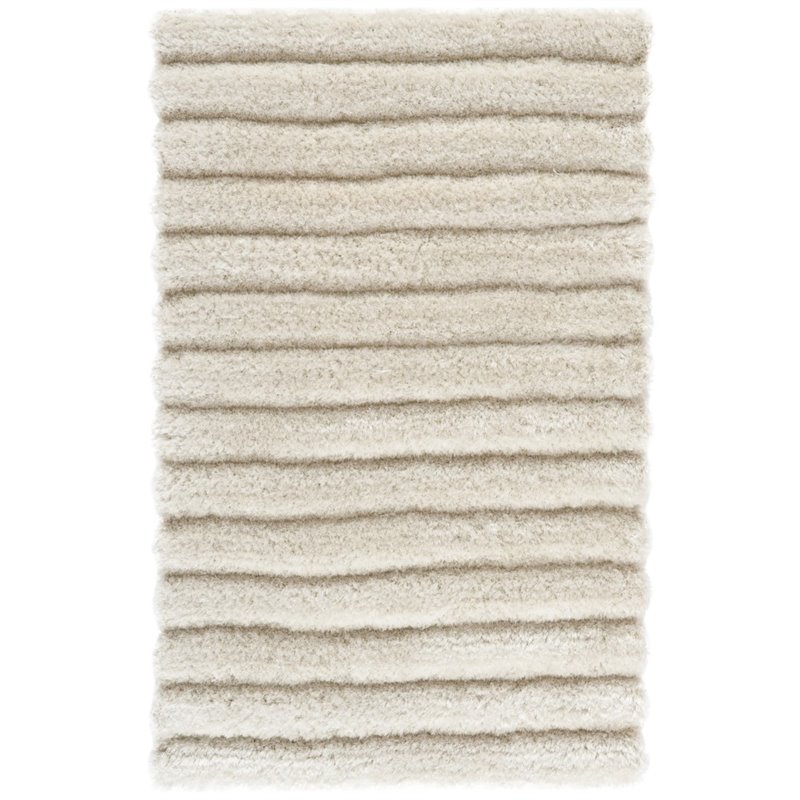 Safavieh 3D Shag 6' Round Hand Tufted Rug in Pearl