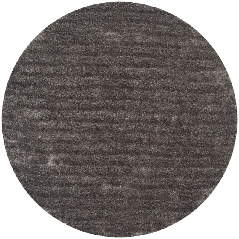 Safavieh 3D Shag 6' Round Hand Tufted Rug in Silver