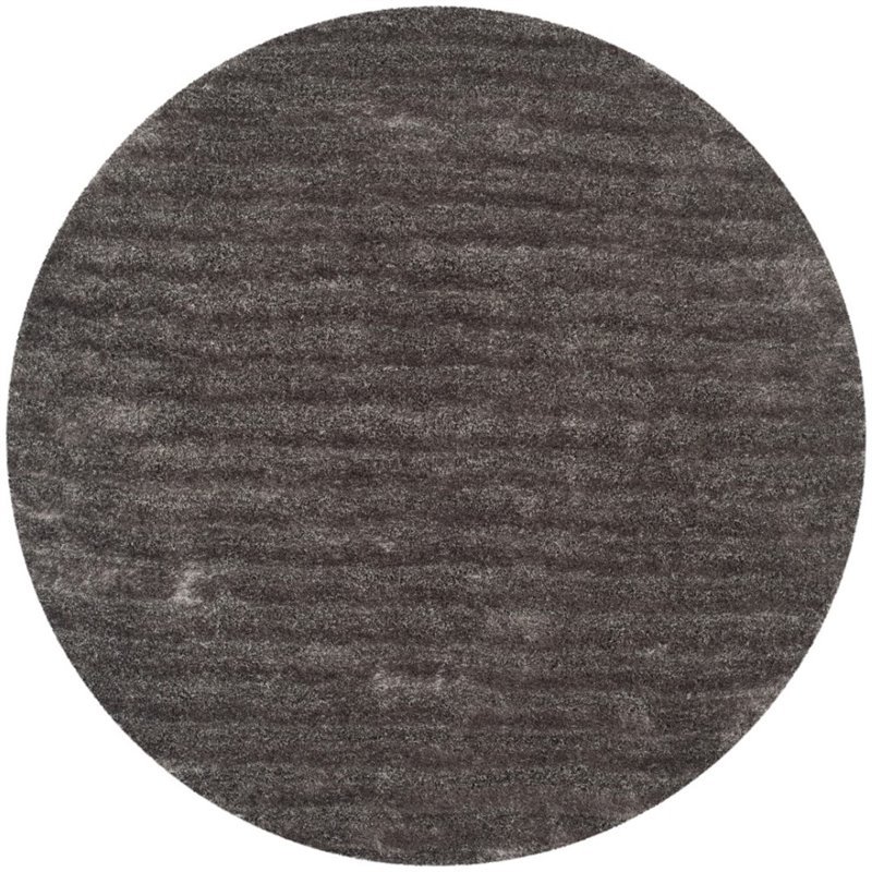 Safavieh 3D Shag 6' Round Hand Tufted Rug in Silver