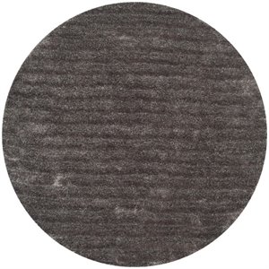 Safavieh 3D Shag 6' Round Hand Tufted Rug in Silver