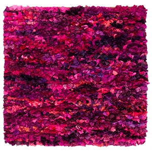 Safavieh Shag 6' Square Hand Woven Rug in Fuchsia