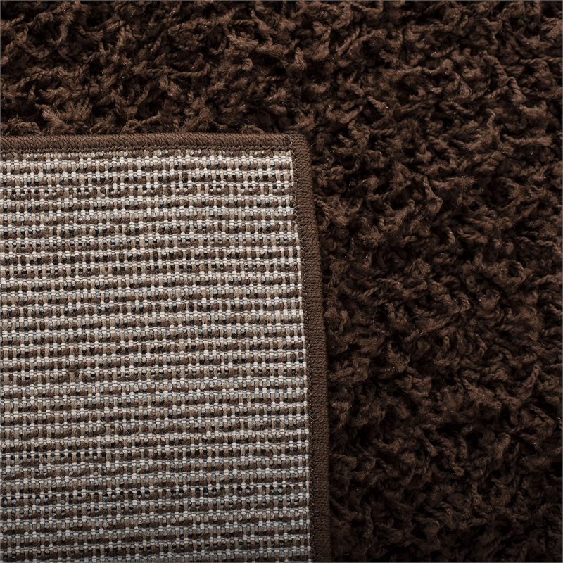 Safavieh Athens Shag 3' X 5' Power Loomed Polypropylene Rug in Brown