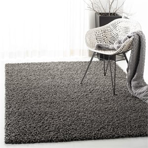 Safavieh Athens Shag 3' X 5' Power Loomed Rug in Dark Gray
