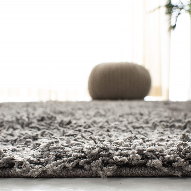 Safavieh Athens Shag 6' X 9' Power Loomed Rug in Dark Gray