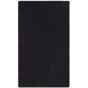 Safavieh Athens Shag 3' X 5' Power Loomed Polypropylene Rug in Black