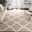 Safavieh Dallas Shag 10' X 14' Power Loomed Rug in Beige and Ivory
