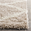 Safavieh Dallas Shag 10' X 14' Power Loomed Rug in Beige and Ivory
