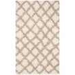 Safavieh Dallas Shag 3' X 5' Power Loomed Rug in Ivory and Beige