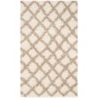 Safavieh Dallas Shag 4' X 6' Power Loomed Rug in Ivory and Beige