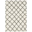 Safavieh Dallas Shag 3' X 5' Power Loomed Rug in Ivory and Dark Green