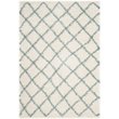 Safavieh Dallas Shag 3' X 5' Power Loomed Rug in Ivory and Seafoam