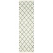 Safavieh Dallas Shag 3' X 5' Power Loomed Rug in Ivory and Seafoam