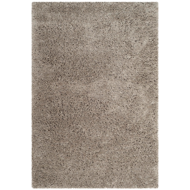 Safavieh Florence Shag 4' X 6' Handmade Polyester Rug in Silver