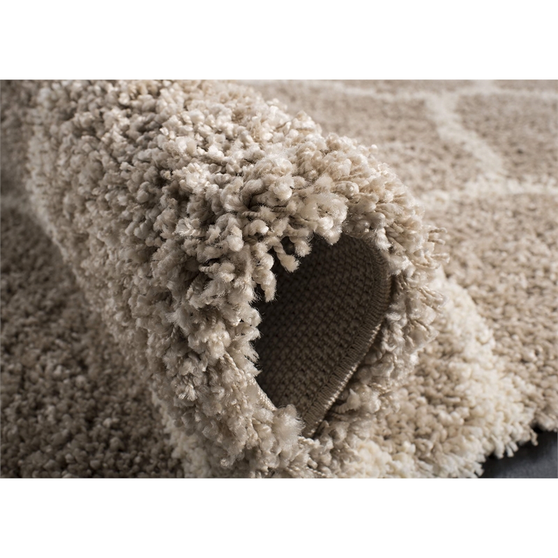 Safavieh Hudson Shag 5' X 7' Power Loomed Rug in Gray and Ivory