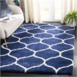 Safavieh Hudson Shag 3' X 5' Power Loomed Rug in Navy and Ivory
