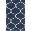 Safavieh Hudson Shag 3' X 5' Power Loomed Rug in Navy and Ivory