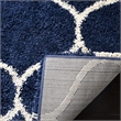 Safavieh Hudson Shag 3' X 5' Power Loomed Rug in Navy and Ivory