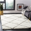 Safavieh Hudson Shag 6' X 9' Power Loomed Rug in Ivory and Gray