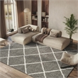 Safavieh Hudson Shag 11' X 15' Power Loomed Rug in Gray and Ivory