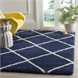 Safavieh Hudson Shag 6' X 9' Power Loomed Rug in Navy and Ivory