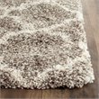 Safavieh Hudson Shag 3' X 5' Power Loomed Rug in Gray and Ivory