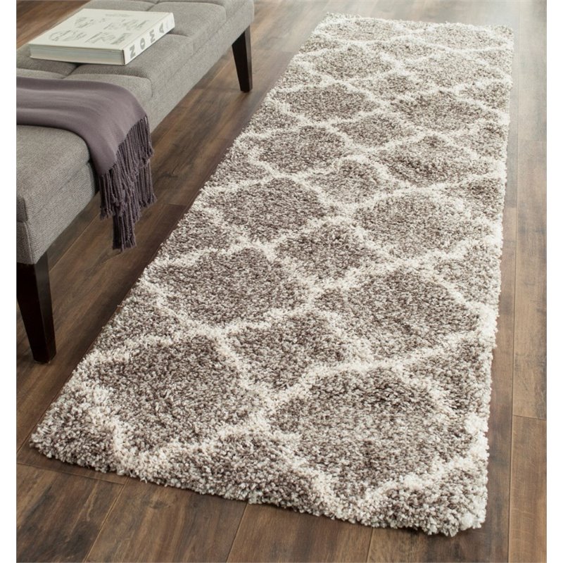 Safavieh Hudson Shag 3' X 5' Power Loomed Rug in Gray and Ivory