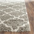 Safavieh Hudson Shag 3' X 5' Power Loomed Rug in Gray and Ivory