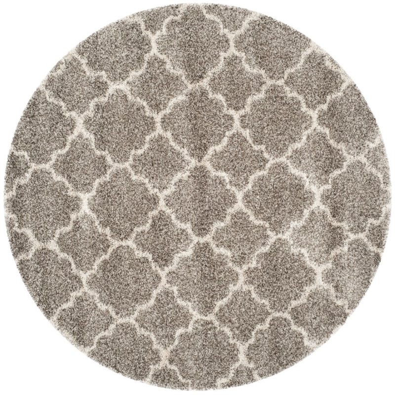 Safavieh Hudson Shag 3' X 5' Power Loomed Rug in Gray and Ivory