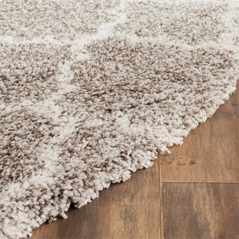 Safavieh Hudson Shag 3' X 5' Power Loomed Rug in Gray and Ivory