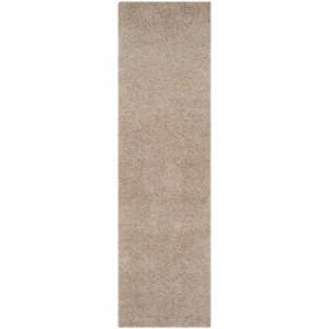 Safavieh Laguna Shag 3' X 5' Power Loomed Polypropylene Rug in Sand