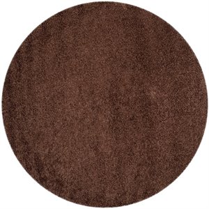 Safavieh Laguna Shag 6'7&quot Round Power Loomed Rug in Brown