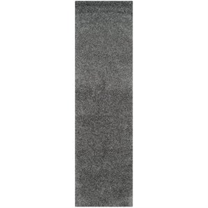 Safavieh Laguna Shag 2'3&quot X 8' Power Loomed Rug in Dark Gray