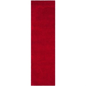 Safavieh Laguna Shag 2'3&quot X 8' Power Loomed Polypropylene Rug in Red