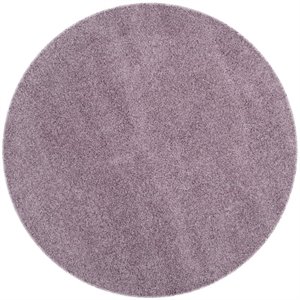 Safavieh Laguna Shag 6'7&quot Round Power Loomed Rug in Purple