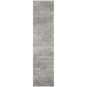 Safavieh Santa Monica Shag 9'6&quot X 13' Power Loomed Rug in Silver