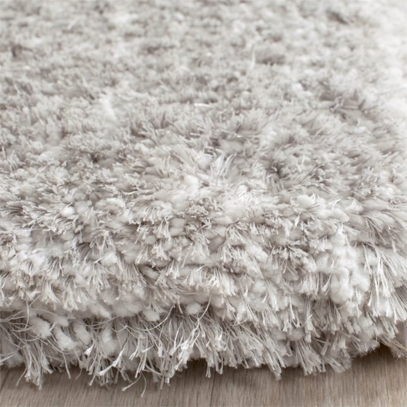 Safavieh Toronto Shag 3' X 5' Handmade Polyester Rug in Light Gray