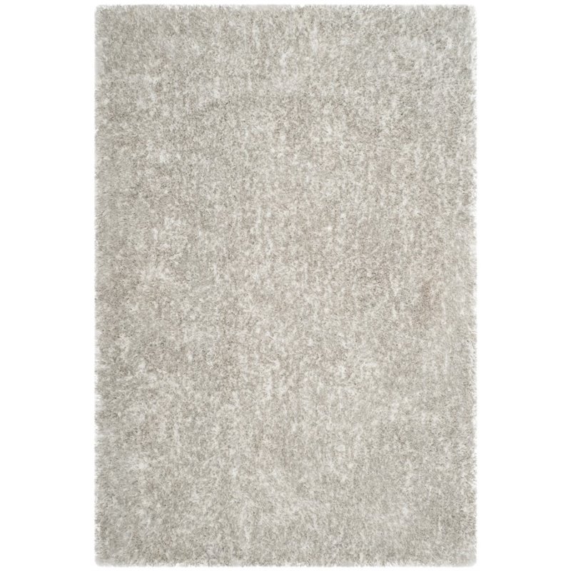 Safavieh Toronto Shag 5' X 8' Handmade Polyester Rug in Light Gray