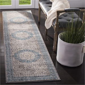 Safavieh Sofia 2'2&quot X 6' Power Loomed Rug in Light Gray and Blue