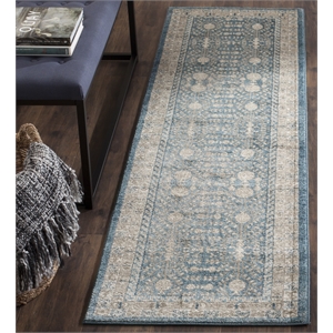 Safavieh Sofia 2'2&quot X 8' Power Loomed Rug in Blue and Beige