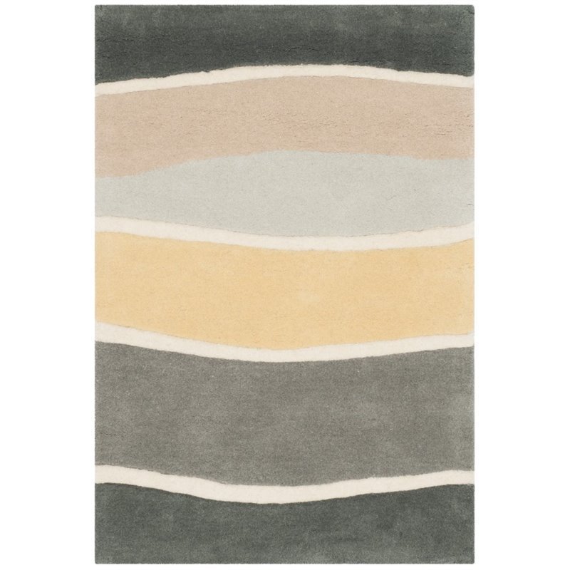 Safavieh Soho 5' X 8' Hand Tufted Wool Rug in Gray and Gold