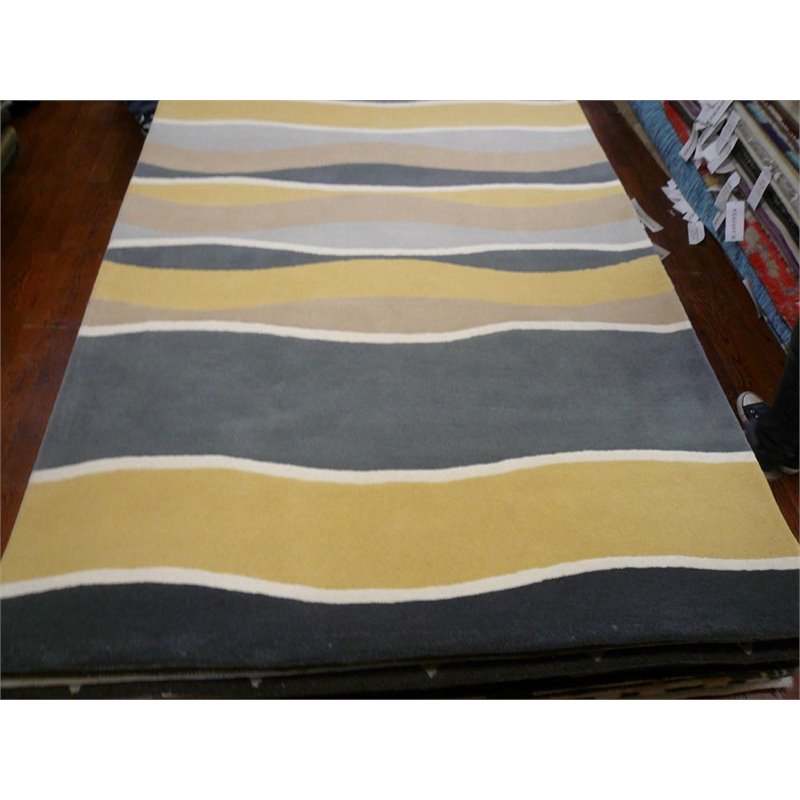 Safavieh Soho 6' Square Hand Tufted Wool Rug in Gray and Gold