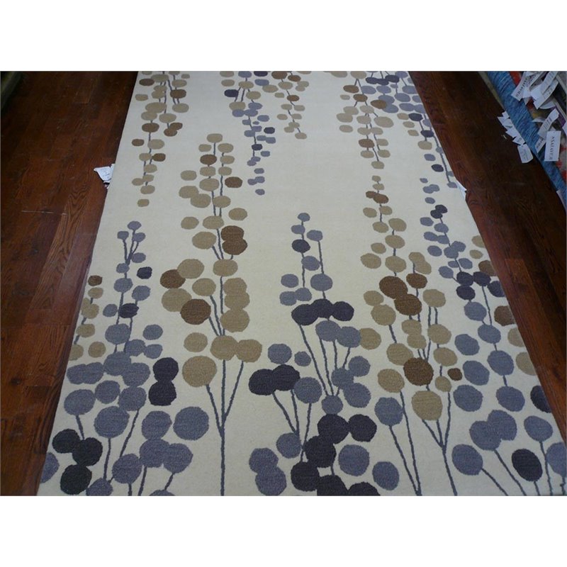 Safavieh Soho 6' Square Hand Tufted Wool Rug in Beige and Gray