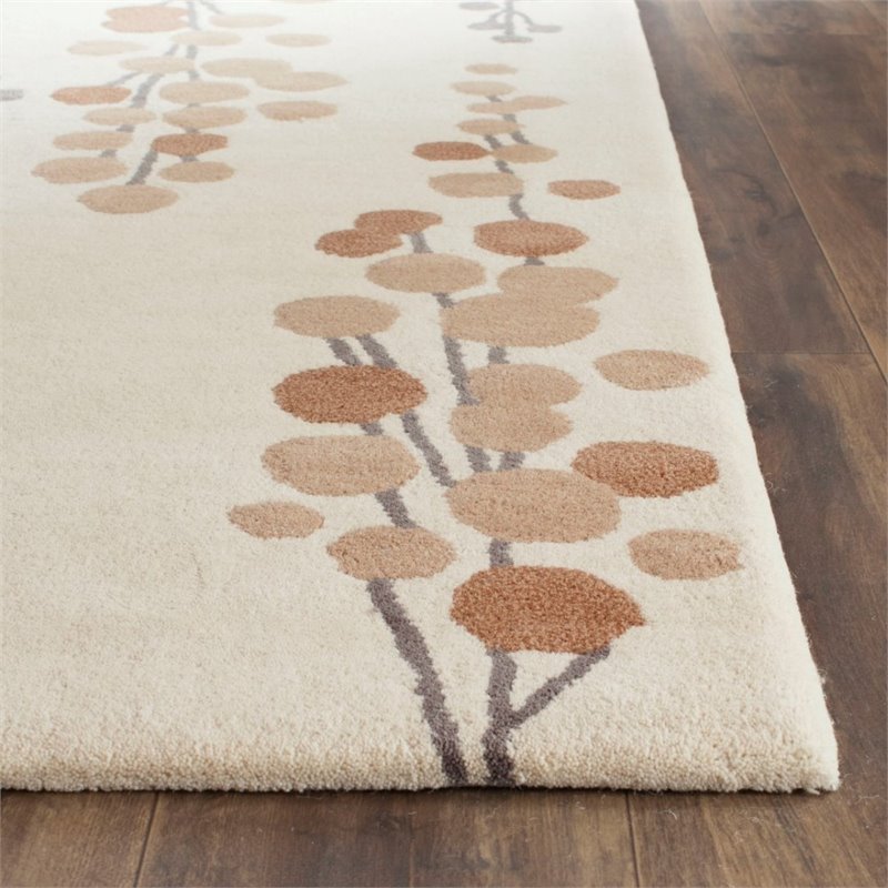 Safavieh Soho 6' Square Hand Tufted Wool Rug in Beige and Gray